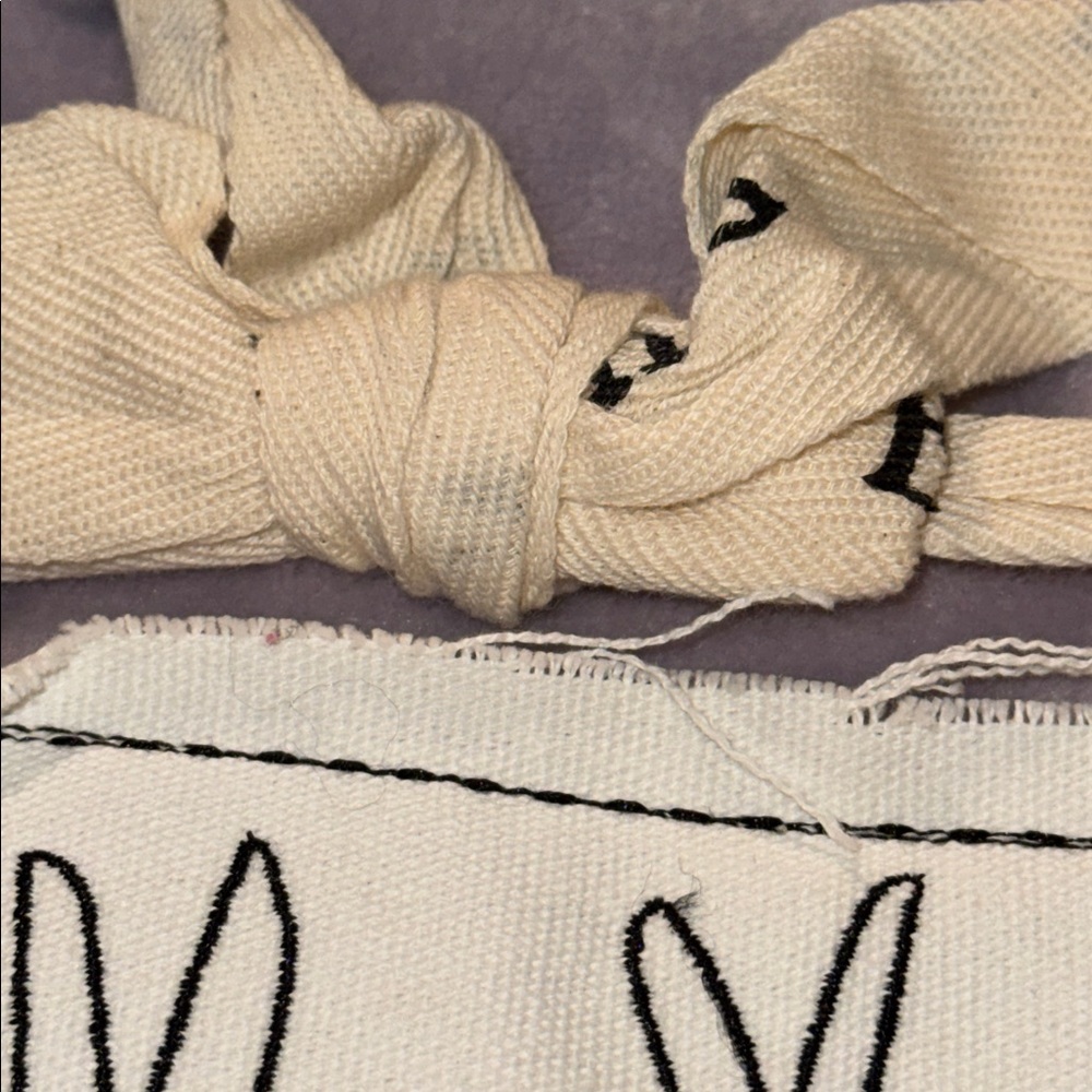 NWT Rae Dunn Gray Bunny Love Patch Throw/Blanket Spring/Easter/Rabbits/Bunnies - Picture 4 of 9